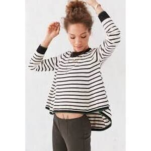 Alice & UO for Urban Outfitters Swing Sweater Black Cream Green Stripes  Size XS